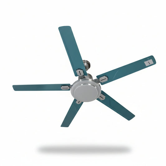 VENTILADOR DE TECHO 5 ASPAS CON LUZ PLATEADO 53X33X27 FS222 UNIDAD
