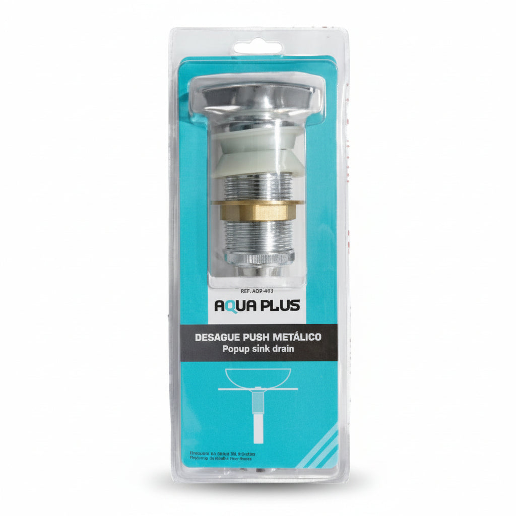 DESAGUE PUSH METALICO PARA LAVAMANO AQP-643 AQUA PLUS