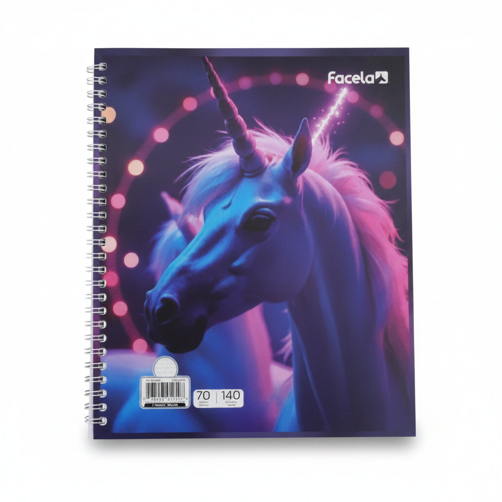 CUADERNO ESPIRAL CON DISEÑOS #3 FACELA RAYADO DOBLE ANILLO PT17018DA