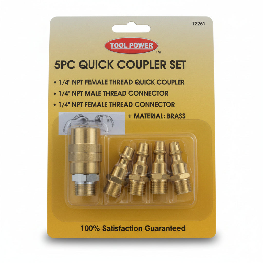 SET DE ACOPLES 5PZS 1/4PLG  TOOL POWER 12255