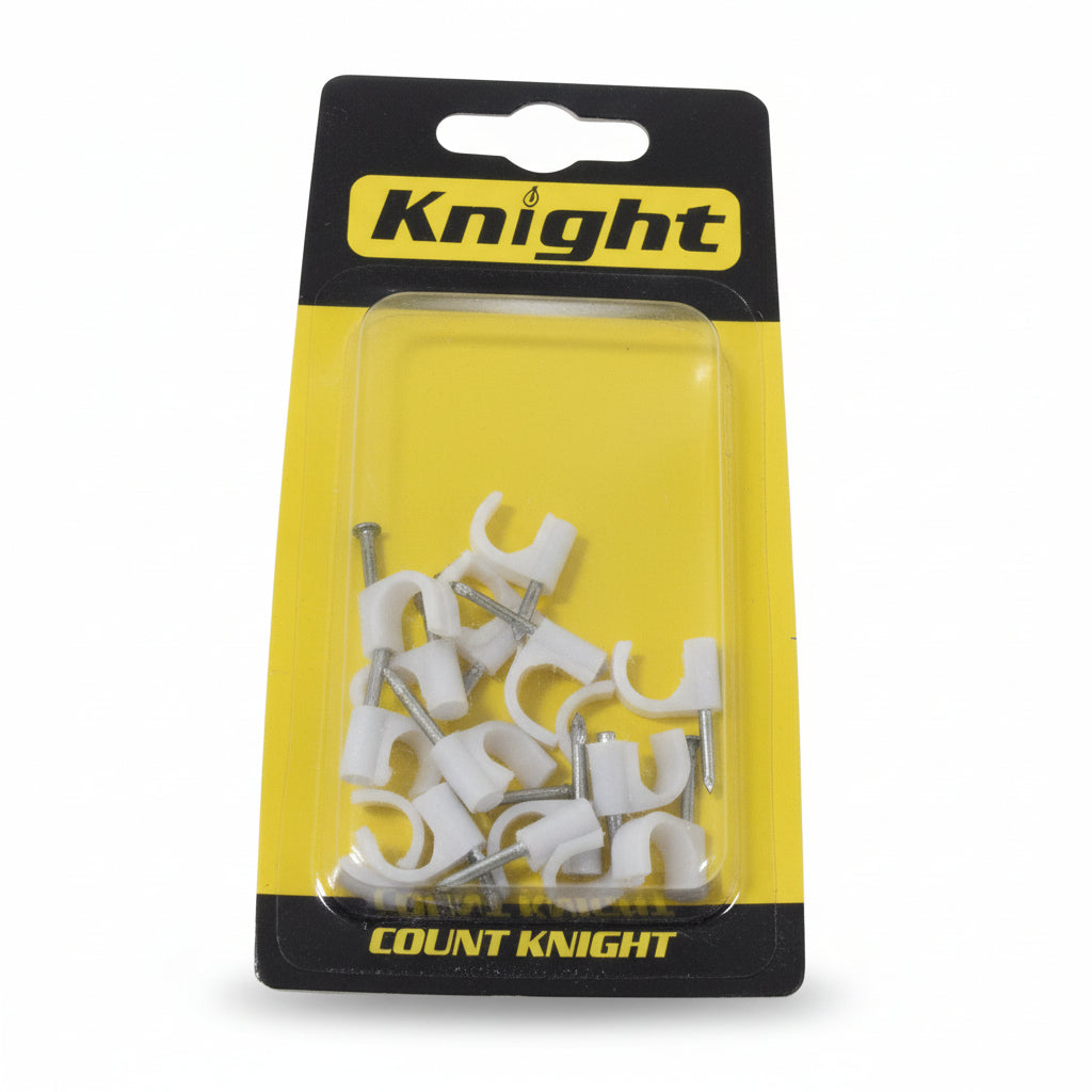 SET DE GRAPA PLASTICA P/CABLE REDONDO 8MM KNIGHT
