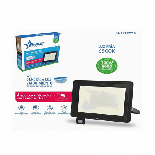 REFLECTOR LED CON SENSOR DE MOVIMIENTO 100W 8000LM STARLED SL-FL100W-S