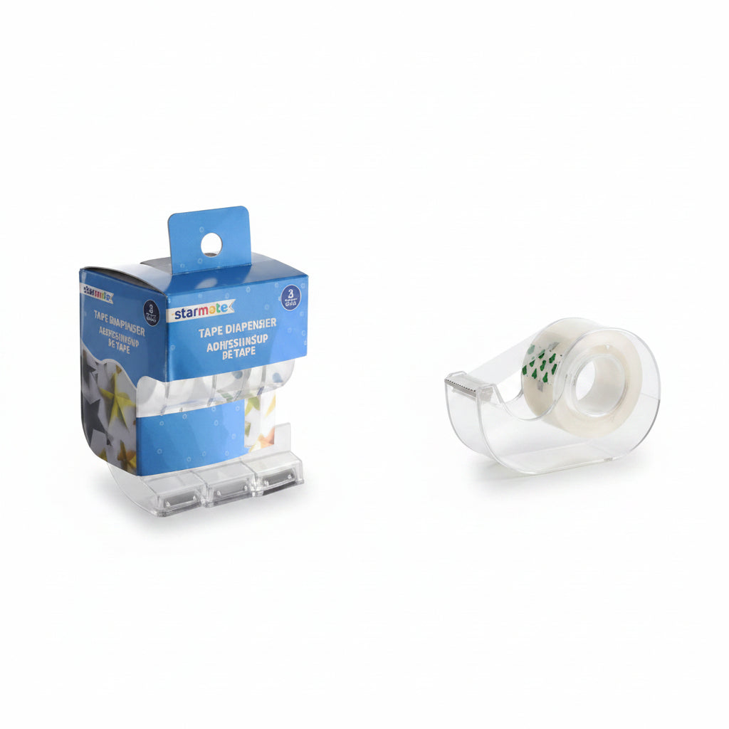 CINTA ADHESIVA TRANSPARENTE 3 PCS STR-6081