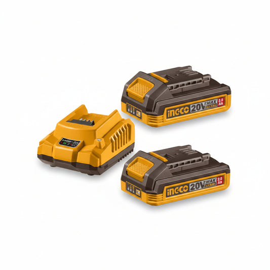 SET BATERIA+CARGADOR LINEA MULTIPLE HERRAMIENTAS 20 V 2.0 Ah INGCO UFBCPK2212 786618