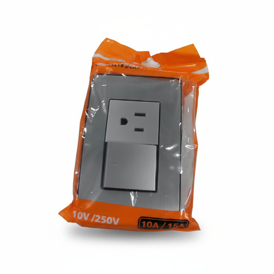 TOMA Y APAGADOR METAL 110V/250V V-TEG VT-2314