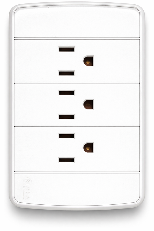 RECEPTACULO TRIPLE BLANCO ABPA ELECTRIC CT00006BL