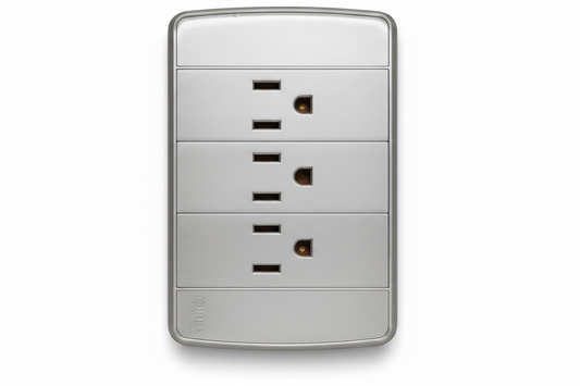 RECEPTACULO TRIPLE PLATEADO ABPA ELECTRIC CT00004GR