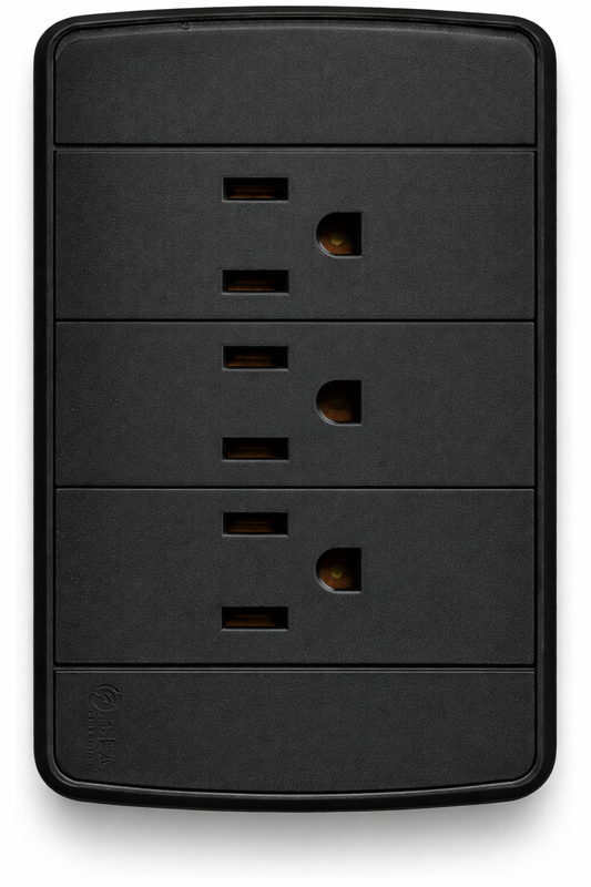 RECEPTACULO TRIPLE NEGRO ABPA ELECTRIC CT00004NG