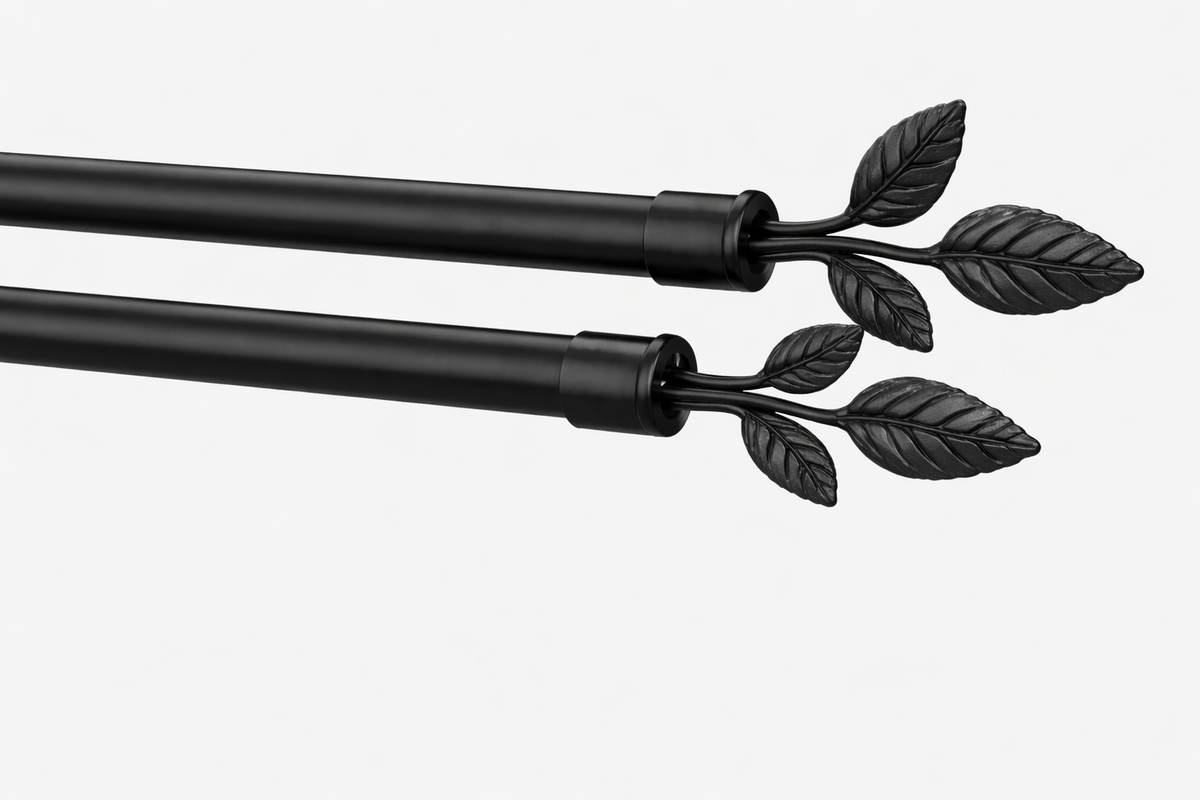 CORTINERO NEGRO EXTENSIBLE 110–210 CM (2.1 M) MODELO FA19029
