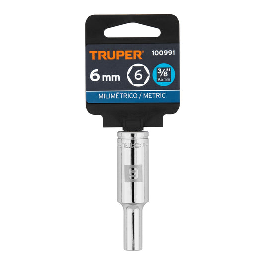 CUBO LARGO 6MM 6 PUNTAS CUADRO 3/8PLG TRUPER 100991
