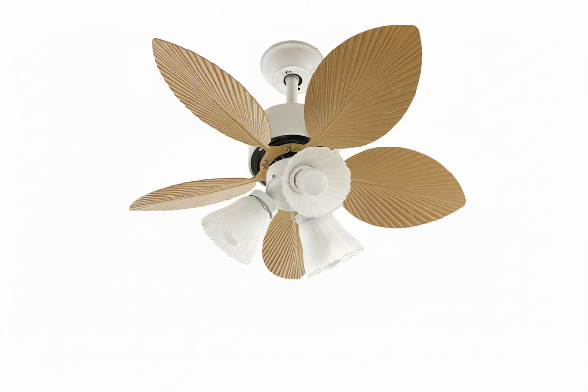 VENTILADOR DE TECHO 5 ASPAS TIPO HOJA BLANCO
