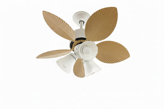 VENTILADOR DE TECHO 5 ASPAS TIPO HOJA BLANCO