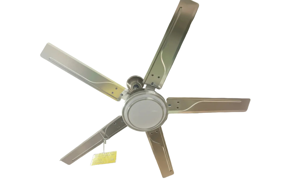 VENTILADOR DE TECHO 5 ASAPAS PLATEADO CON LUZ 53X33X27 FS221