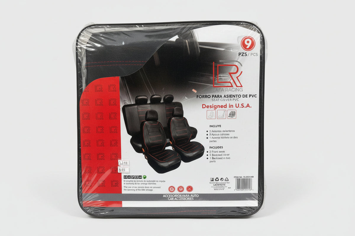 JEGO DE FORROS PARA ASIENTO PVC 9PCS LAFA RACING