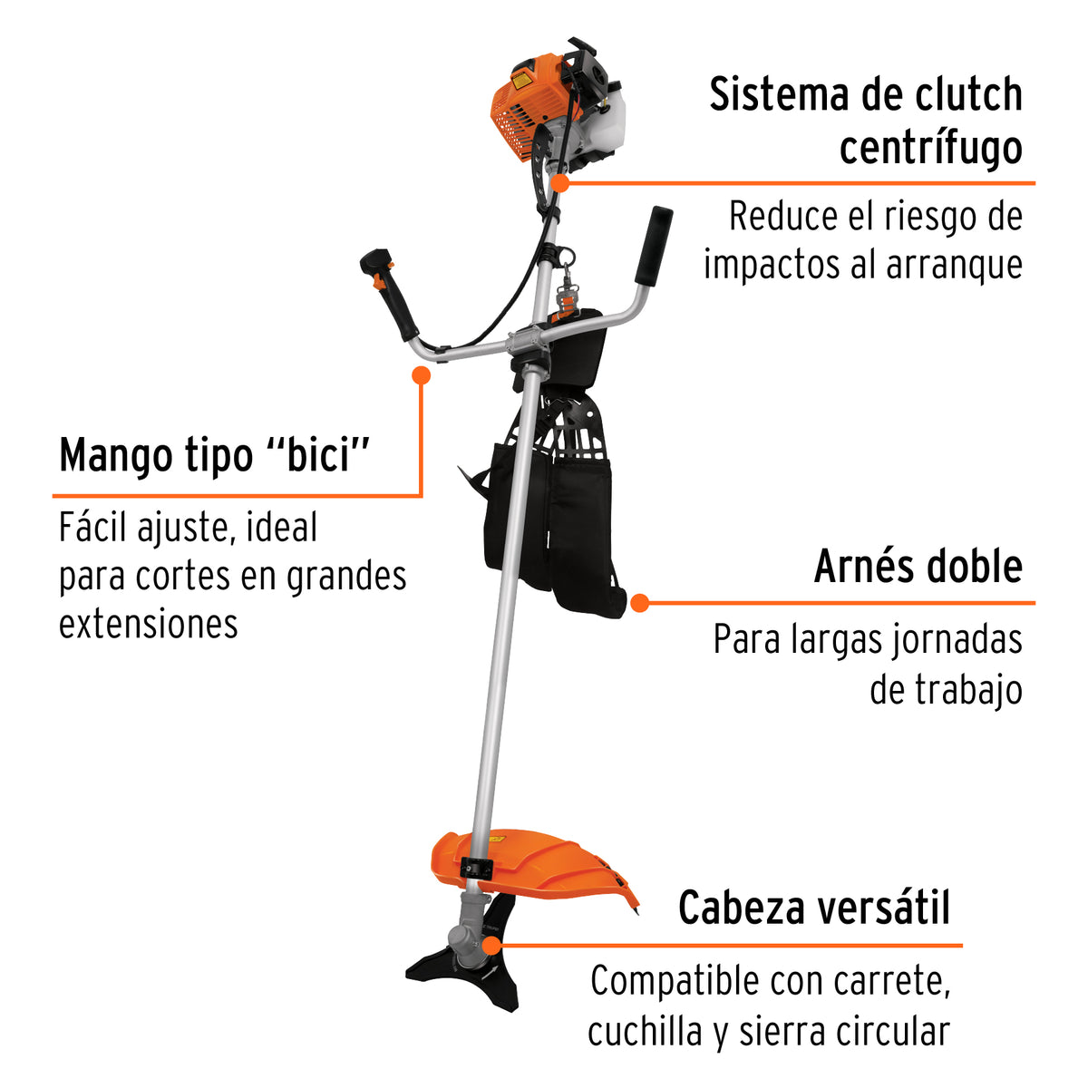 ORILLADORA MANGO TIPO BICI 63CC 3HP TRUPER  12671