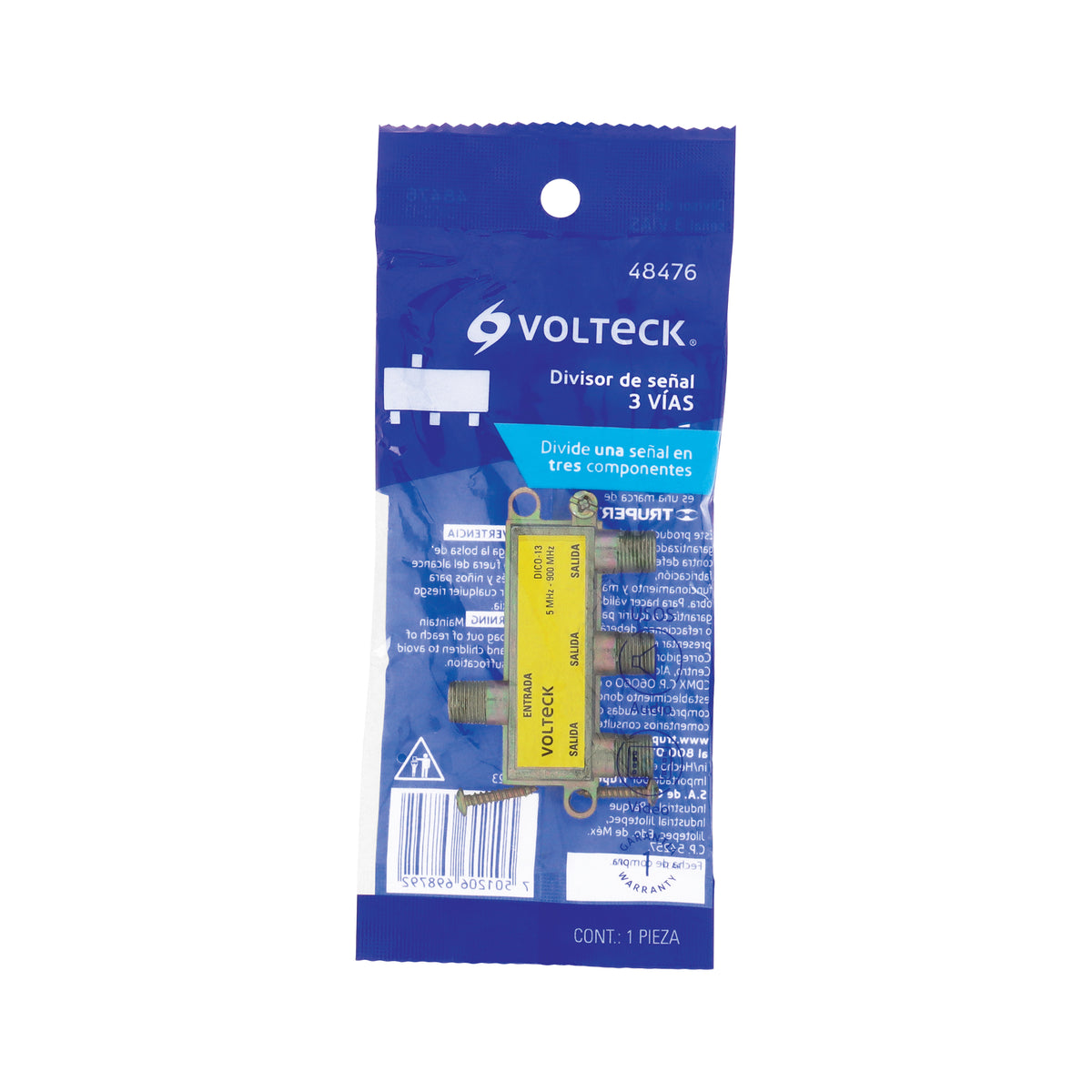 SPLITTER DE 1 ENTRADA 3 SALIDA VOLTECK 48476
