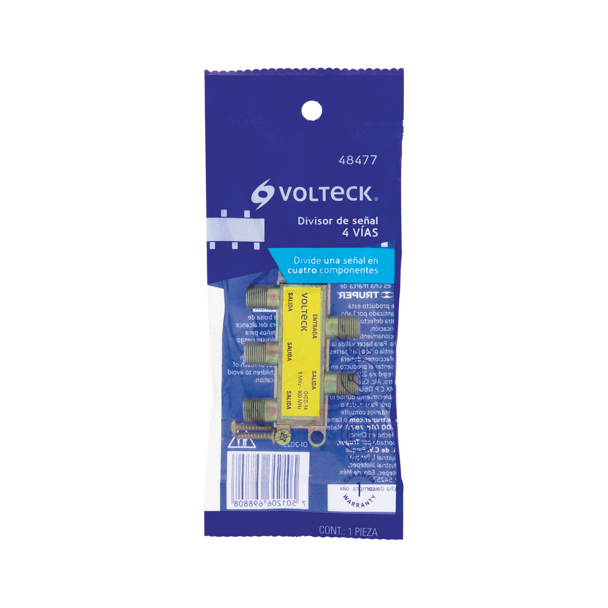 SPLITTER DE 1 ENTRADA 4 SALIDA VOLTECK  48477