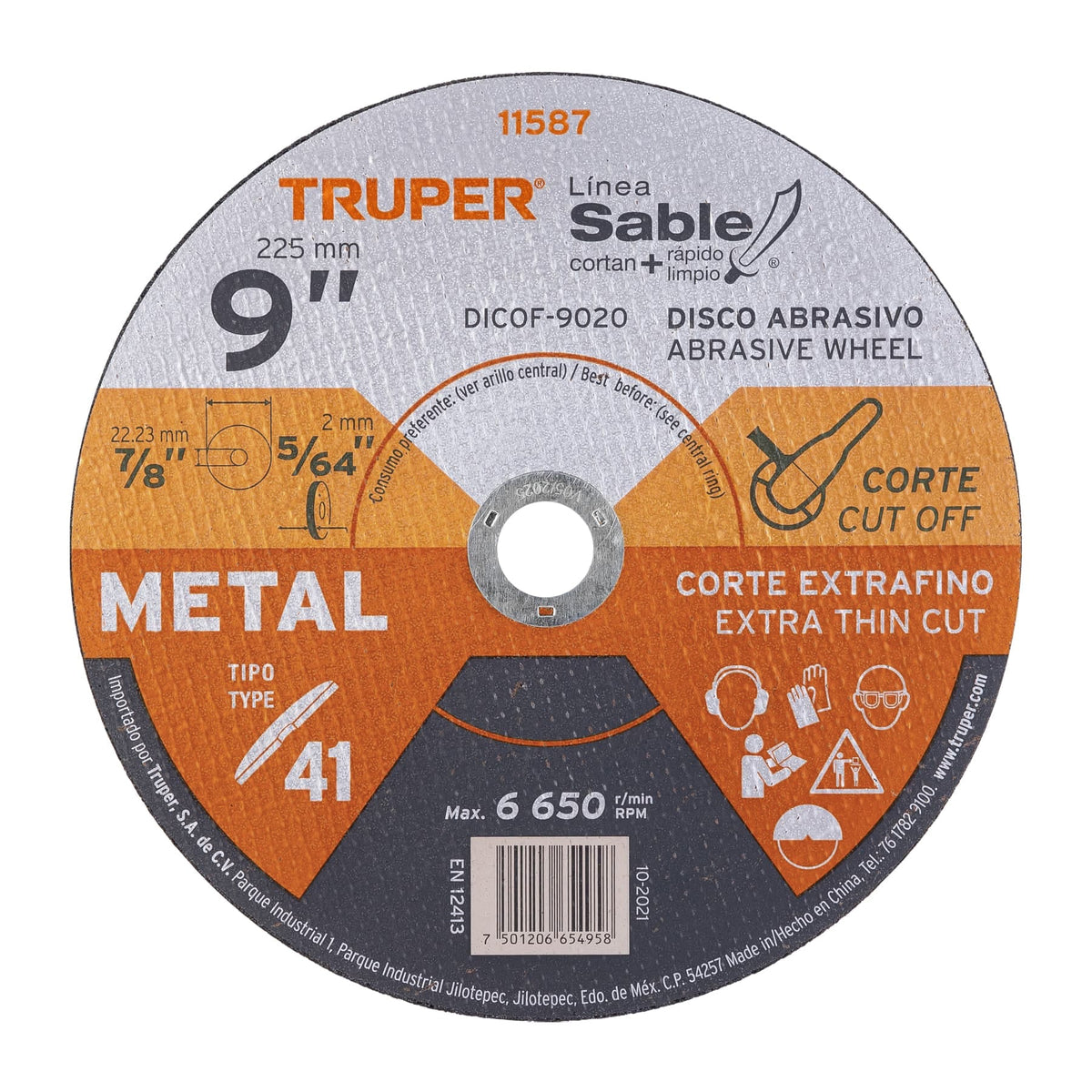 DISCO TRUPER ABRASIVO PARA METAL DE 9 PLG 11587