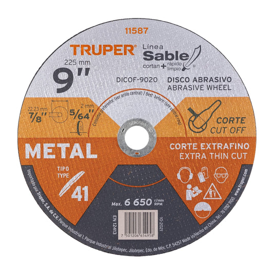 DISCO TRUPER ABRASIVO PARA METAL DE 9 PLG 11587