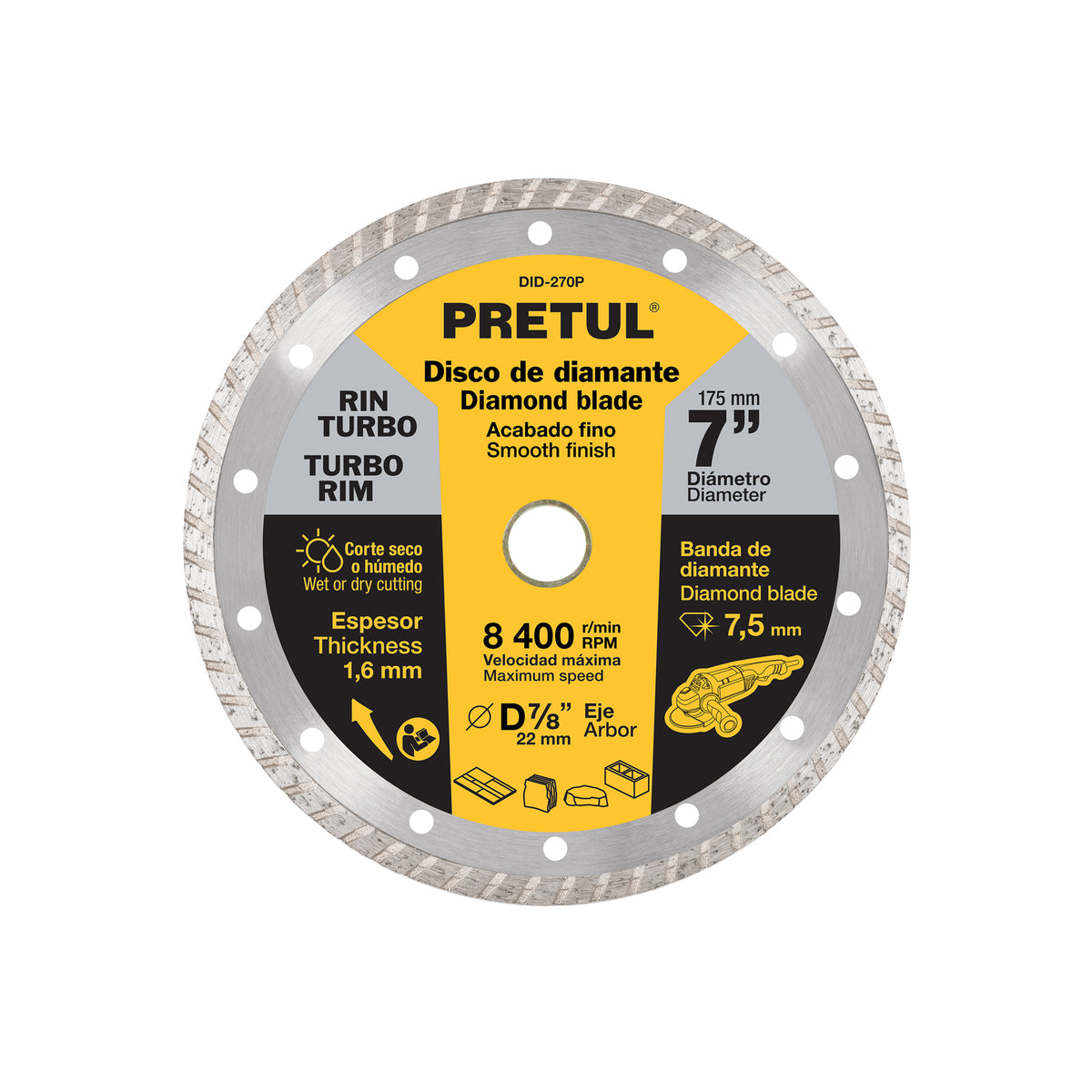 DISCO PRETUL DIAMANTE DE 7 PLG 27018
