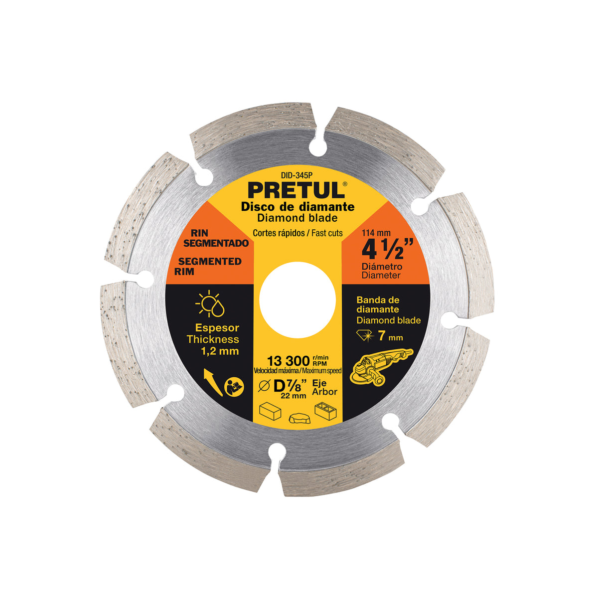DISCO PRETUL DIAMANTE DE 4 1/2 PLG 27032