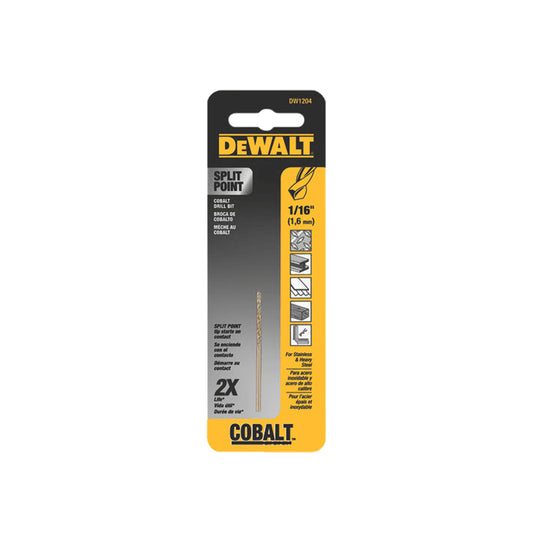 BROCA COBALTO DE 1/16 PLG DEWALT DW1204 UNIDAD