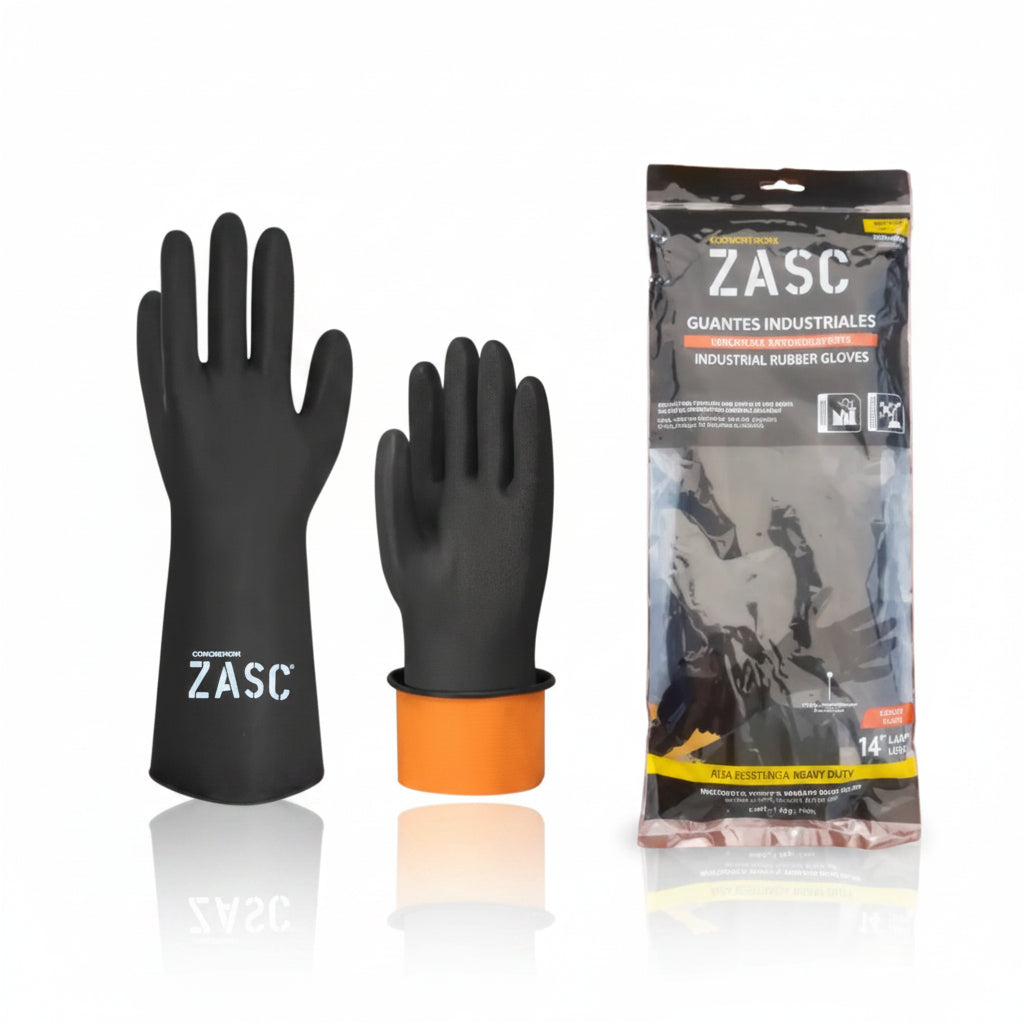 GUANTES DE SEGURIDAD INDUSTRIAL DE CAUCHO-TALLA UNICA ZASC Z-SIRG-010