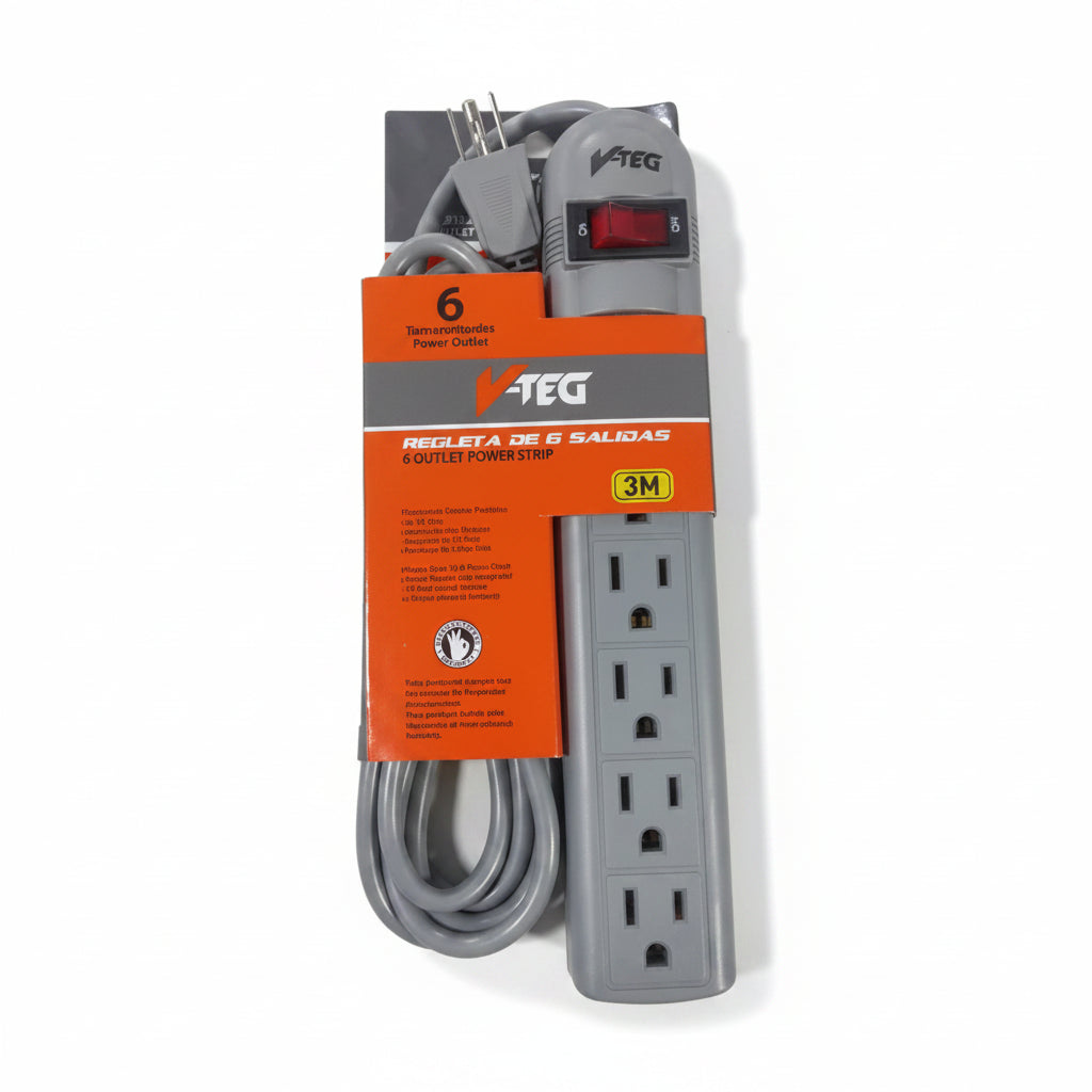 REGLETA DE 6 SALIDAS  3M V-TEG VT-882