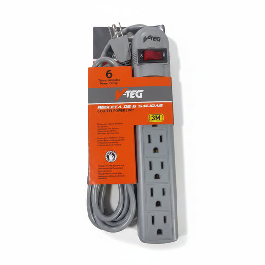 REGLETA DE 6 SALIDAS  3M V-TEG VT-882
