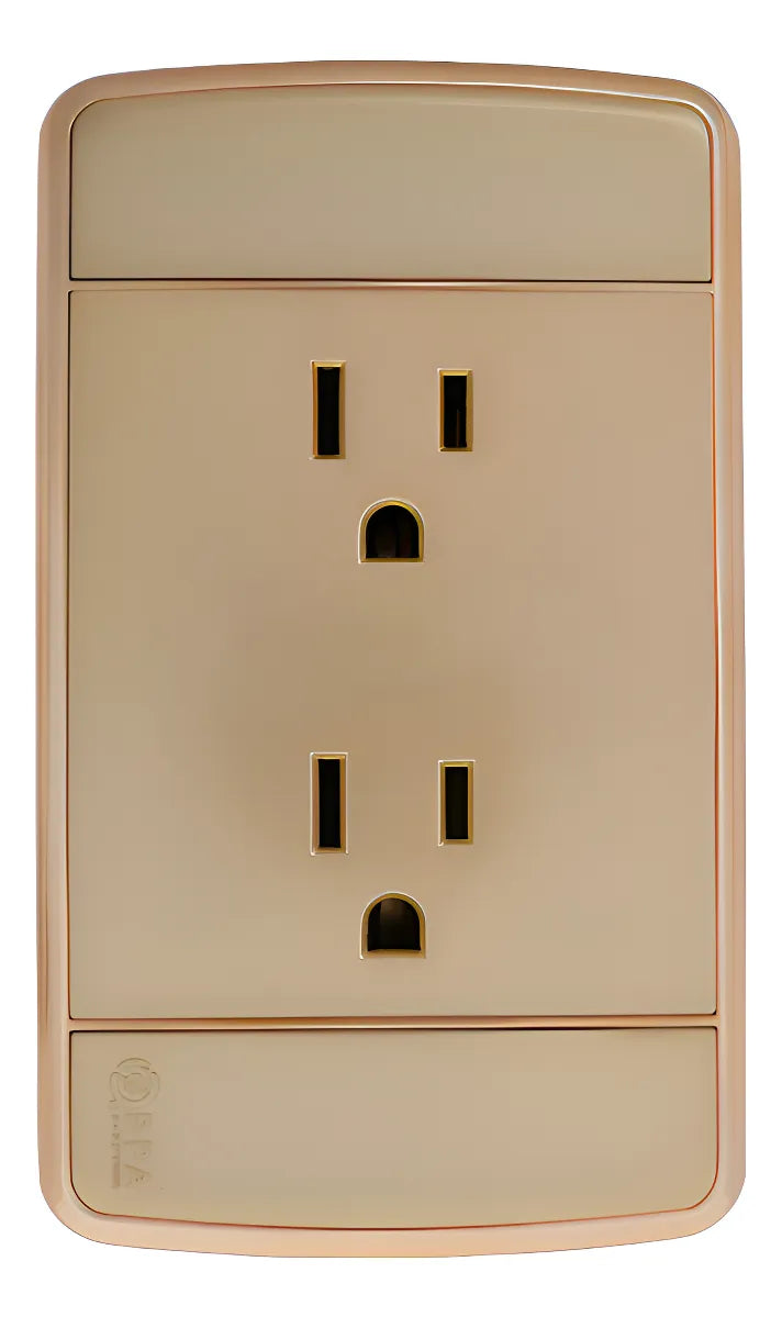 RECEPTACULO DOBLE DORADO BPA ELECTRIC CT00001DO