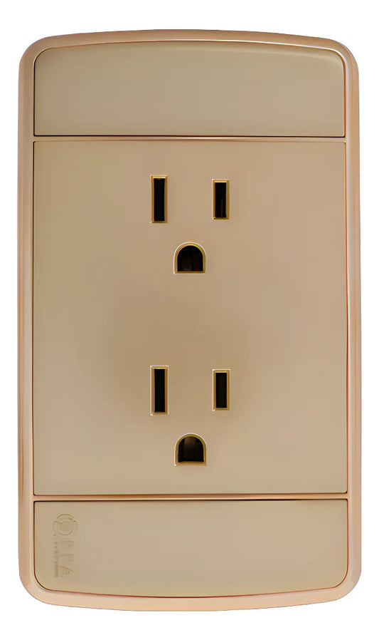 RECEPTACULO DOBLE DORADO BPA ELECTRIC CT00001DO