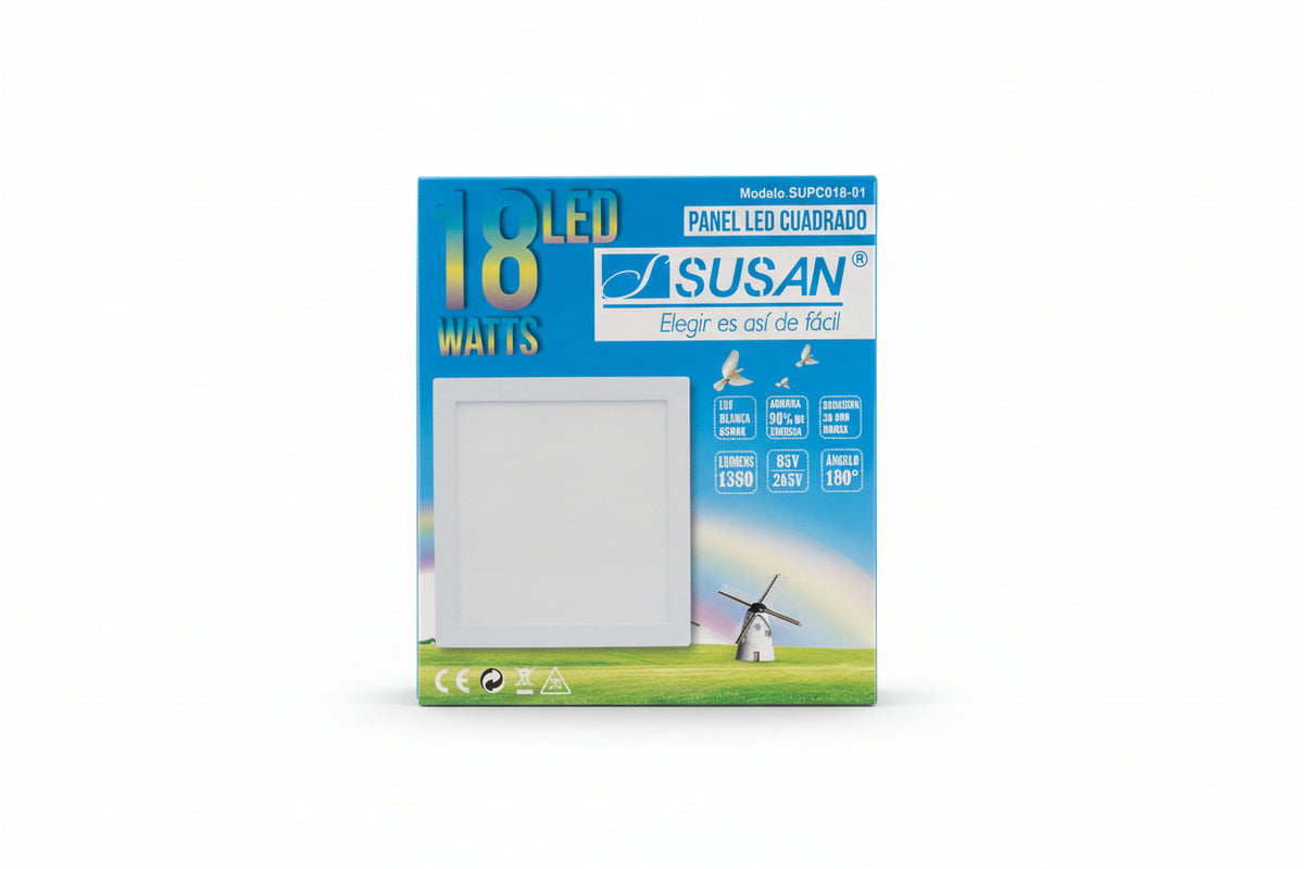 PANEL LED CUADRADO DE 18W SUSAN SUPC018-01