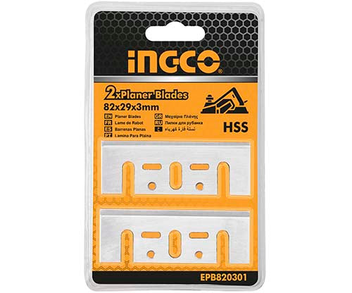 CUCHILLA CEPILLO ELECTRICO HSS 82 mm x 29 mm x 3 mm INGCO EPB820301