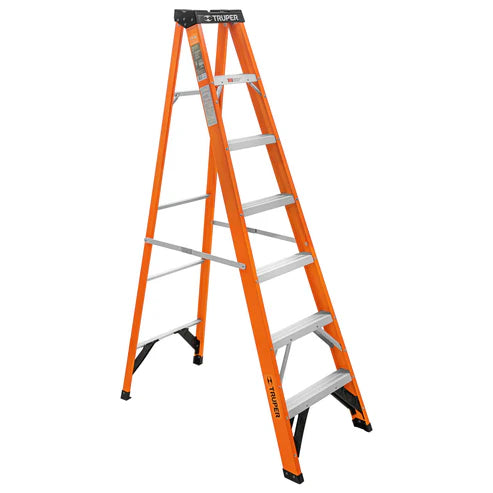 ESCALERA FIBRA DE VIDRIO 6 PELDAÑOS TRUPER 100226