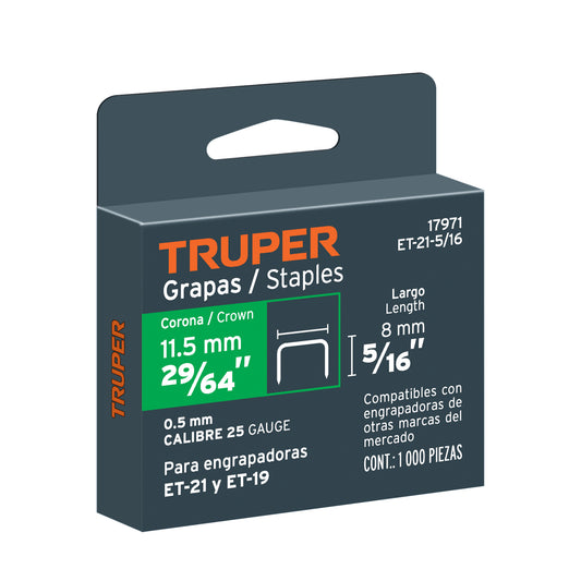 CAJA CON 1000 GRAPAS 5/16 TRUPER 17971