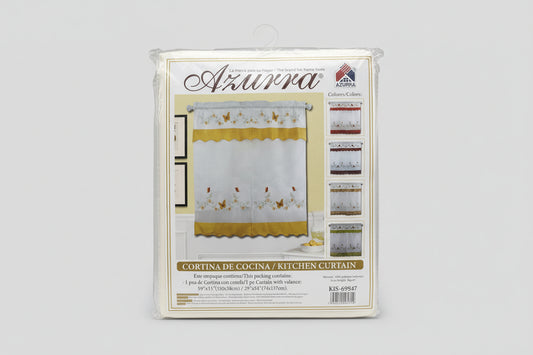 CORTINA DE COCINA MARIPOSA NARANJA AZURRA KIS-69847