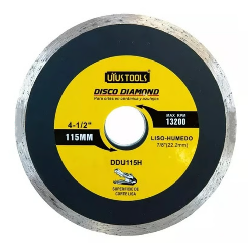 DISCO UYUSTOOLS DIAMANTADO USO HUMEDO DE 4 1/2 PLG DDU115H