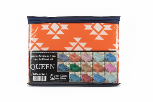 SET DE SABANAS 4PZAS QUEEN 12DISEÑOS AMICI KIS-45621