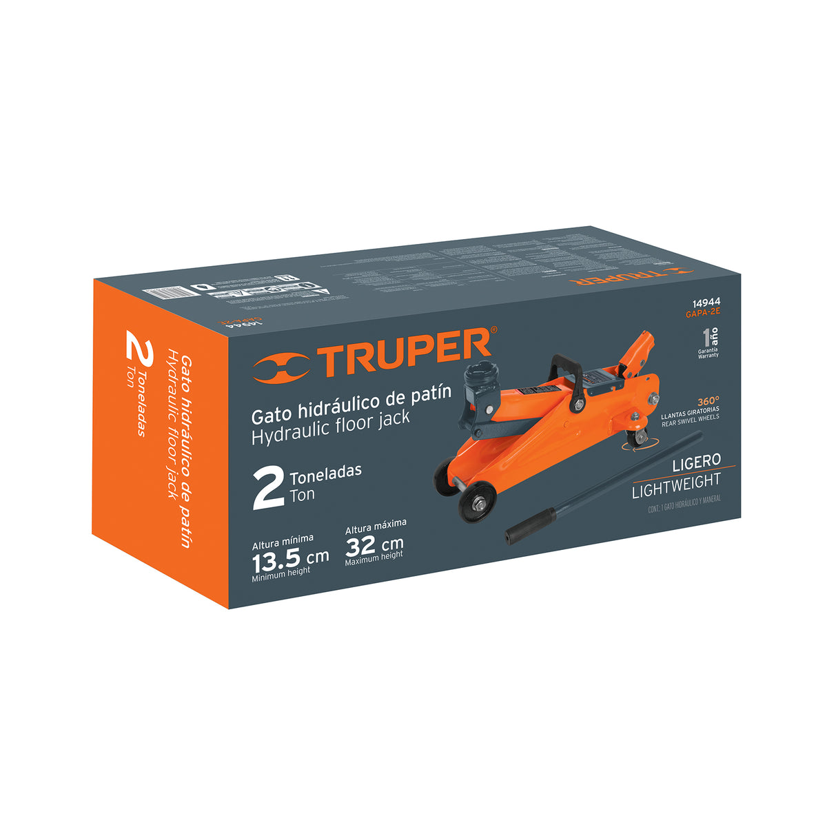 GATO HIDRAULICO DE PATIN 2TON TRUPER