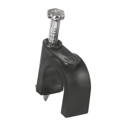 GRAPA PLASTICA P/CABLE REDONDO 10MM 20PZS NEGRA VOLTECK  48282