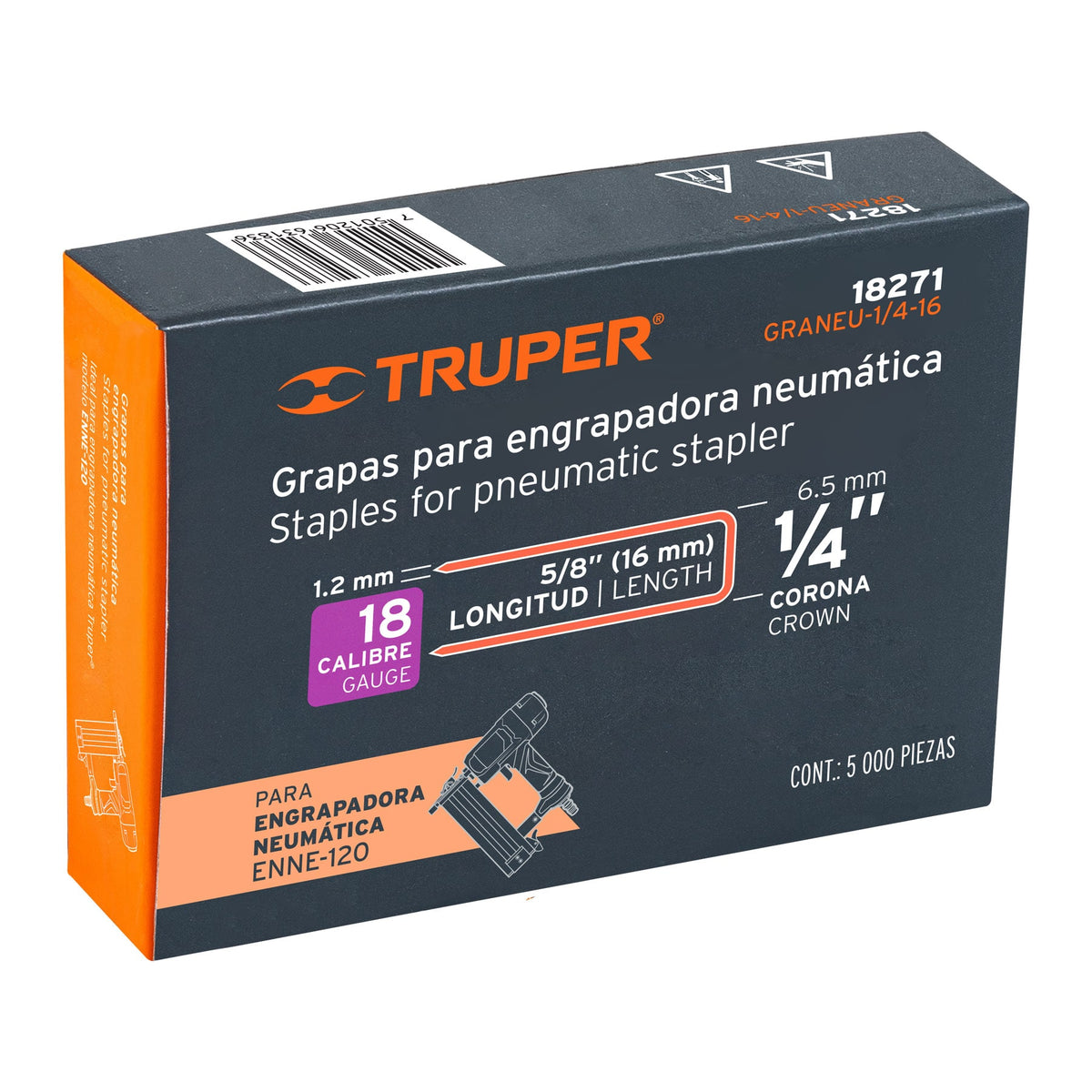 GRAPAS CORONA 1/4 CALIBRE 18 16 MM TRUPER 18271