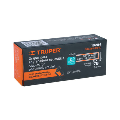 GRAPAS CORONA 3/8 CALIBRE 22 10 MM TRUPER 18284