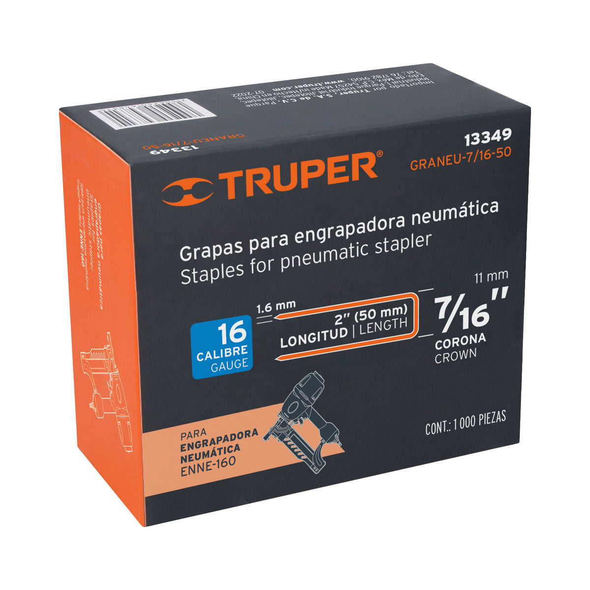 GRAPAS CORONA 7/16 CALIBRE 16 50 MM TRUPER 13349