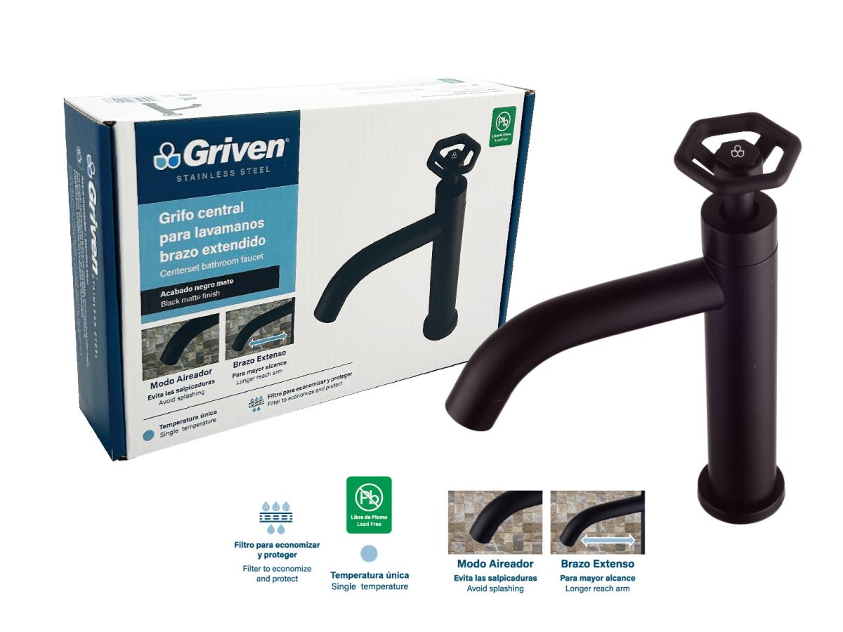 GRIFO PARA LAVAMANOS BRAZO EXTENDIDO GRIVEN GVS-TSBF-2