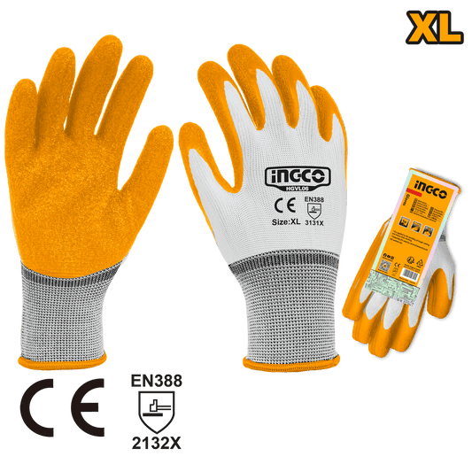 GUANTE PROTECTOR DE LATEX USO GENERAL TALLA XL INGCO HGVL06