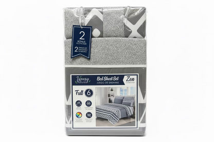 SET DE SABANAS 6PCS FULL LUXURY NATURE