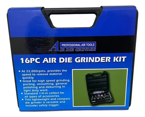 KIT DE AMOLADORA NEUMATICA DE 16 PCS AIR TOOLS
