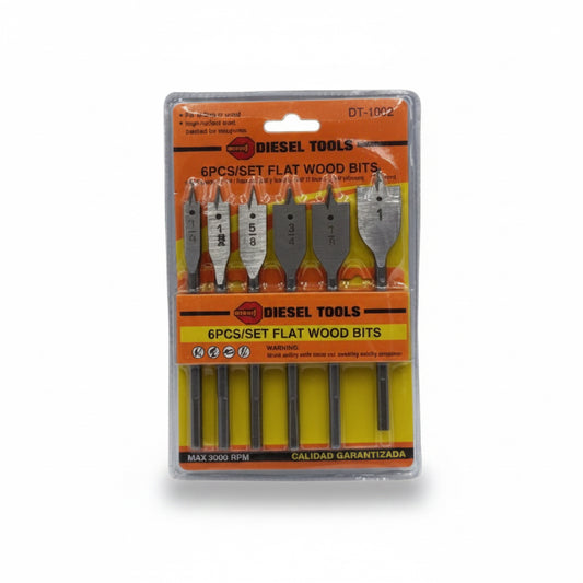 SET DE BROCA PALETA 6PCS 3/8 A 1PLG DIESEL TOOLS DT05-MK-0149