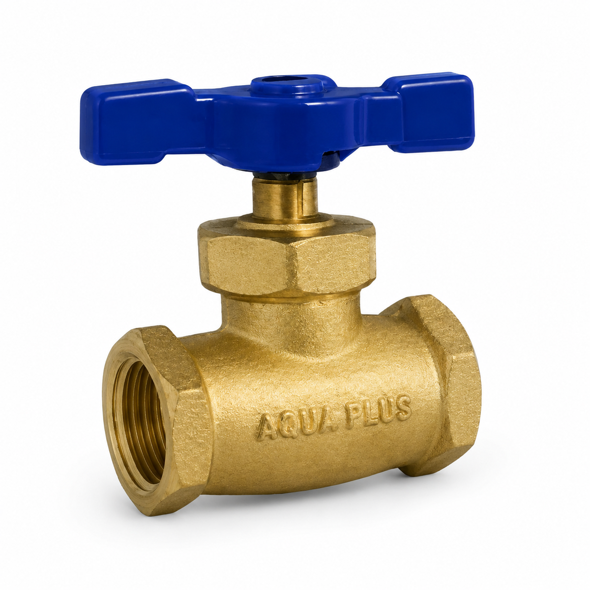 VALVULA DE COMPUERTA BRONCE MANGO AZUL 1/2PLG AQUA PLUS AQP-21726