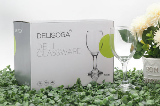 SET DE 6 COPAS DE VIDRIO 190ML DELISOGA GL2004